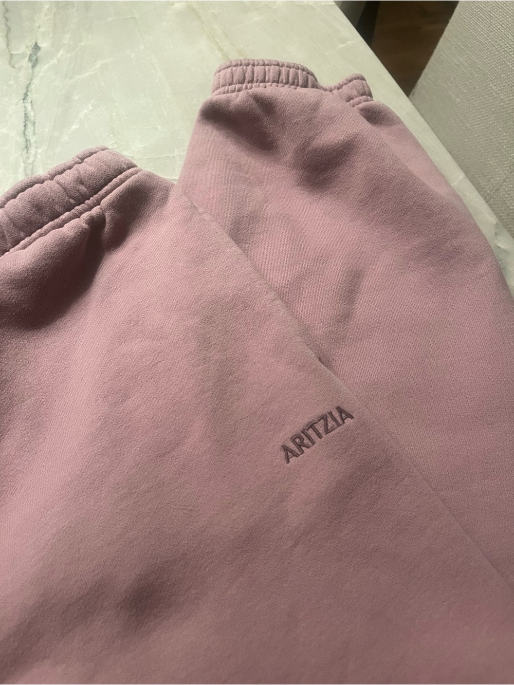 Aritzia dusty Pink Fleece Joggers